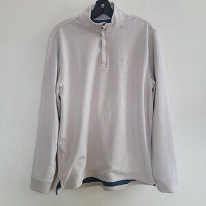 Birddogs Pullover Mens M Blue 1/4 Zip Long Sleeve Mock Neck Stretch Beige